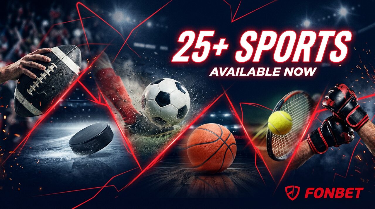 25+ видов спорта в приложении Fonbet — футбол, хоккей, баскетбол, теннис, MMA и киберспорт